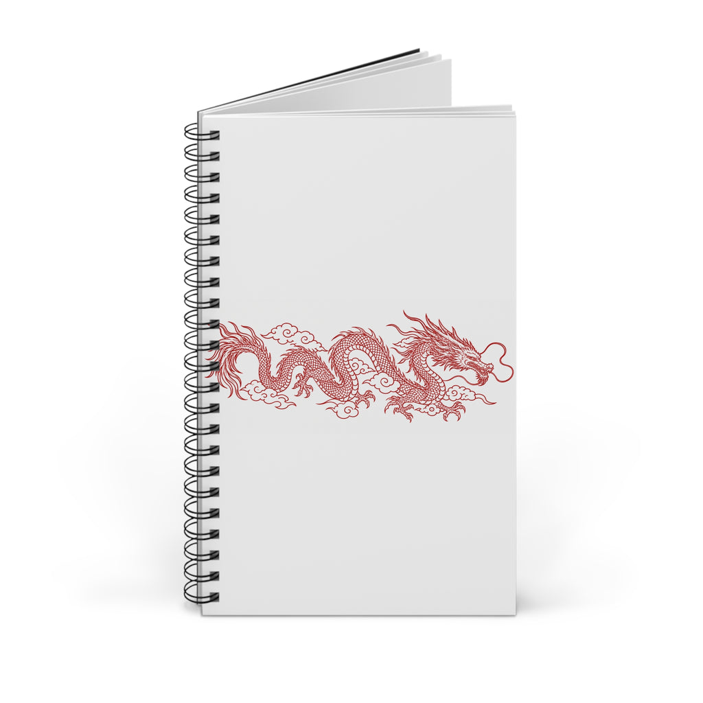 Red Dragon Spiral Journal — Asian Dragon Notebook for Sketching, Notes & Travel