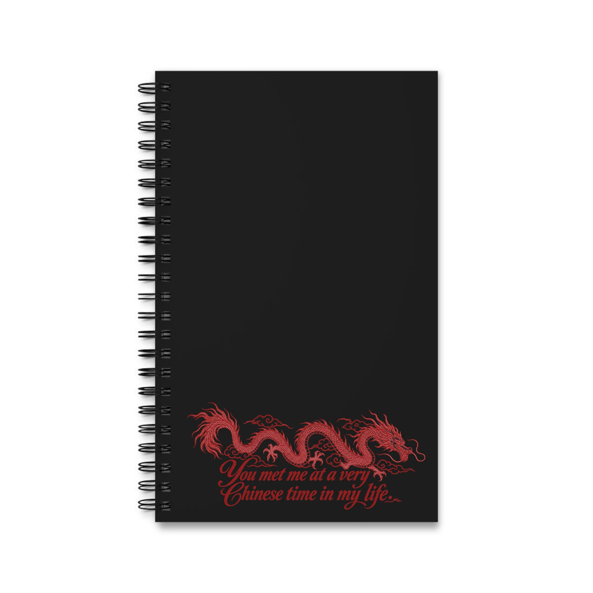 Red Dragon Spiral Journal — Asian Dragon Notebook for Sketching, Notes & Travel
