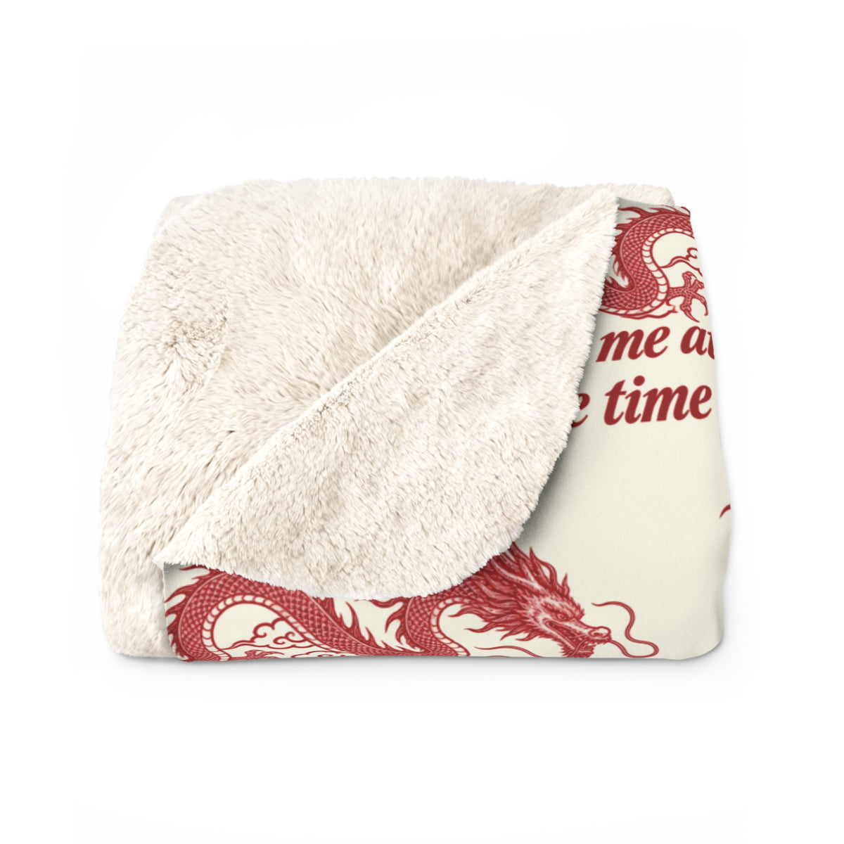 Red Dragon Sherpa Blanket – Cozy Oriental Dragon Fleece Throw