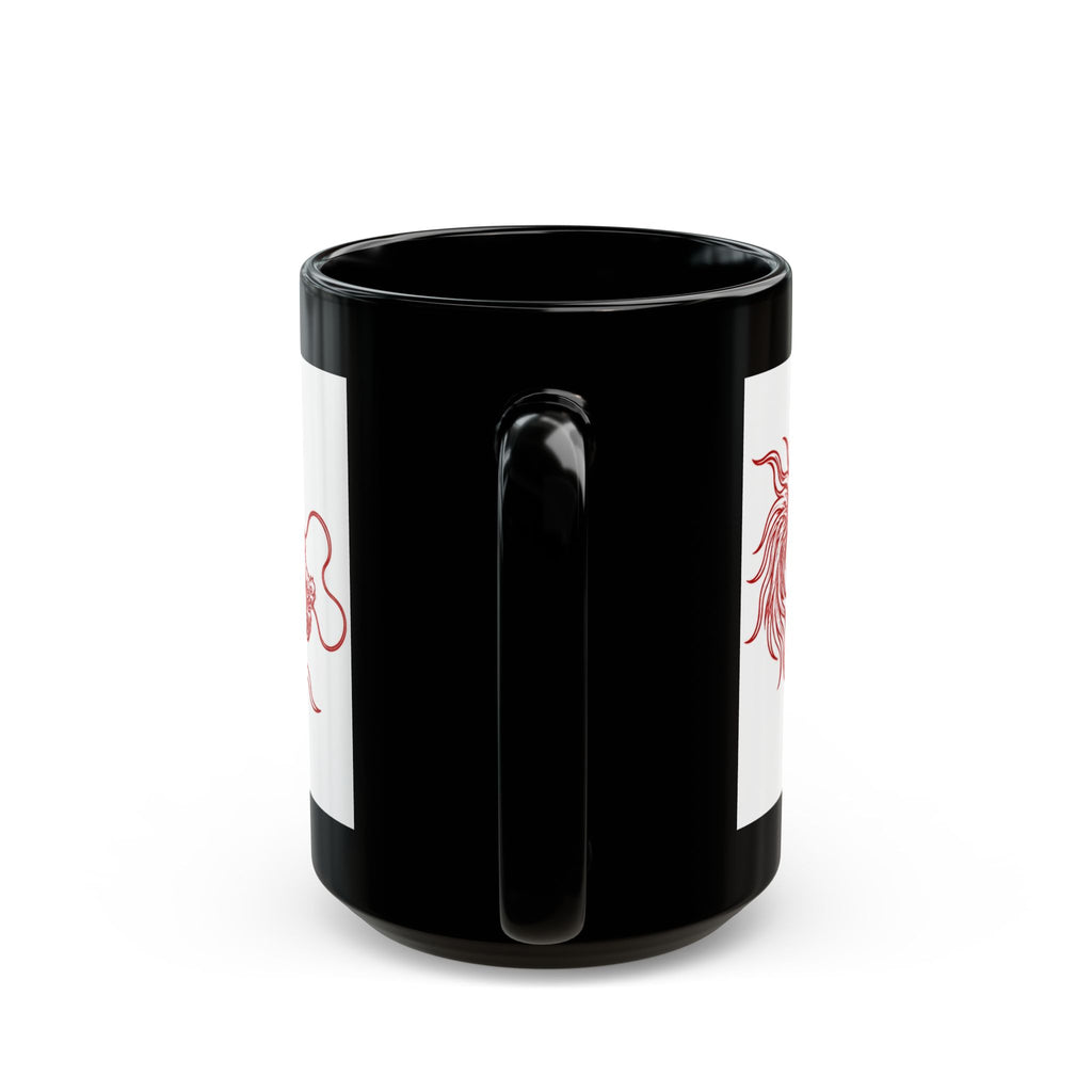 Red Oriental Dragon Black Accent Mug — 11oz & 15oz Ceramic Tea/Coffee Cup