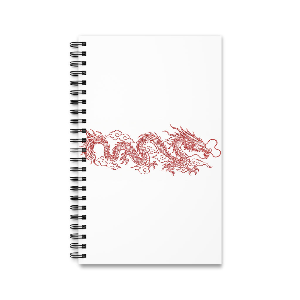 Red Dragon Spiral Journal — Asian Dragon Notebook for Sketching, Notes & Travel