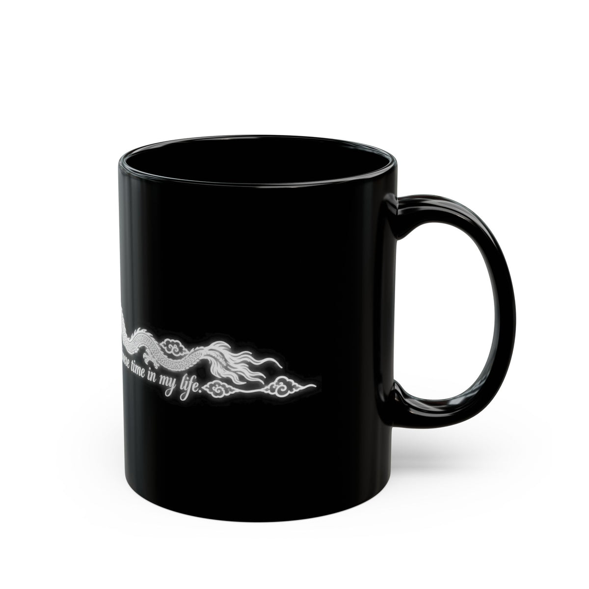 Red Oriental Dragon Black Accent Mug — 11oz & 15oz Ceramic Tea/Coffee Cup