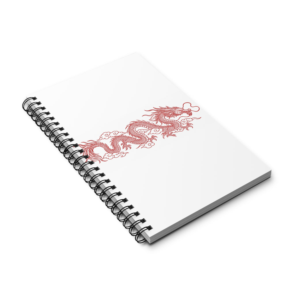 Red Dragon Spiral Journal — Asian Dragon Notebook for Sketching, Notes & Travel