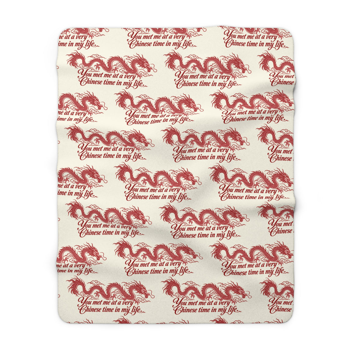 Red Dragon Sherpa Blanket – Cozy Oriental Dragon Fleece Throw
