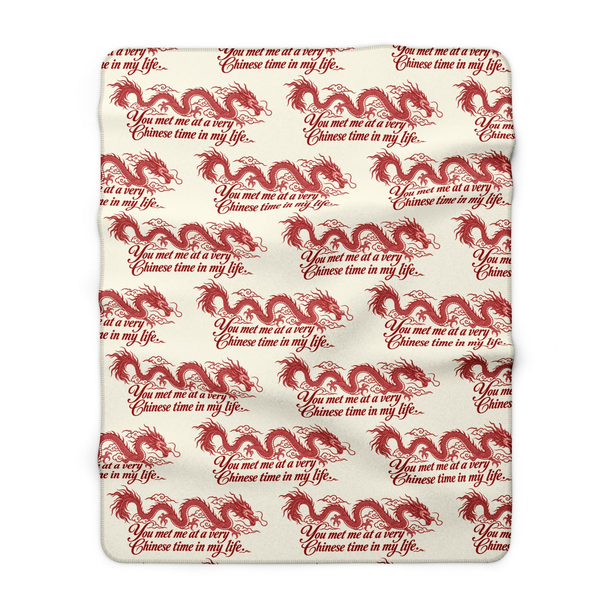 Red Dragon Sherpa Blanket – Cozy Oriental Dragon Fleece Throw