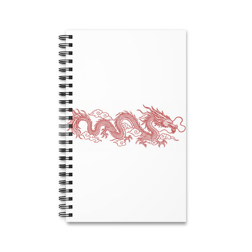 Red Dragon Spiral Journal — Asian Dragon Notebook for Sketching, Notes & Travel