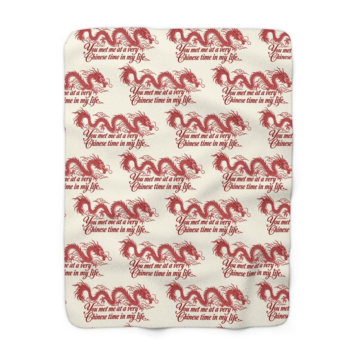 Red Dragon Sherpa Blanket – Cozy Oriental Dragon Fleece Throw