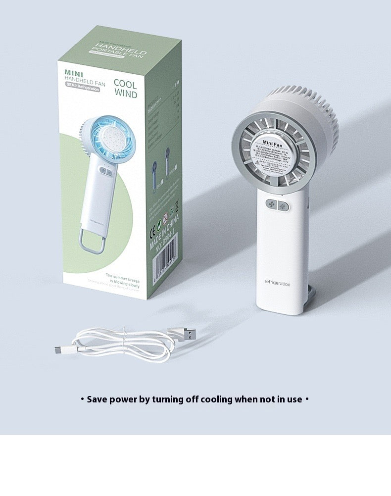 Portable Turbo Cooling Fan with Ice Cooling Plate | Rechargeable Mini Fan | 3 Speed Personal Air Cooler