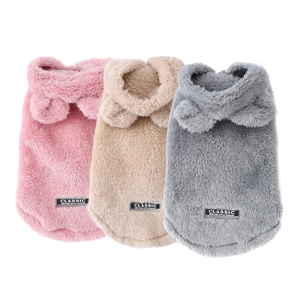 Manteau à capuche en polaire pour chat et petit chien – Vêtement chaud, doux et coupe-vent