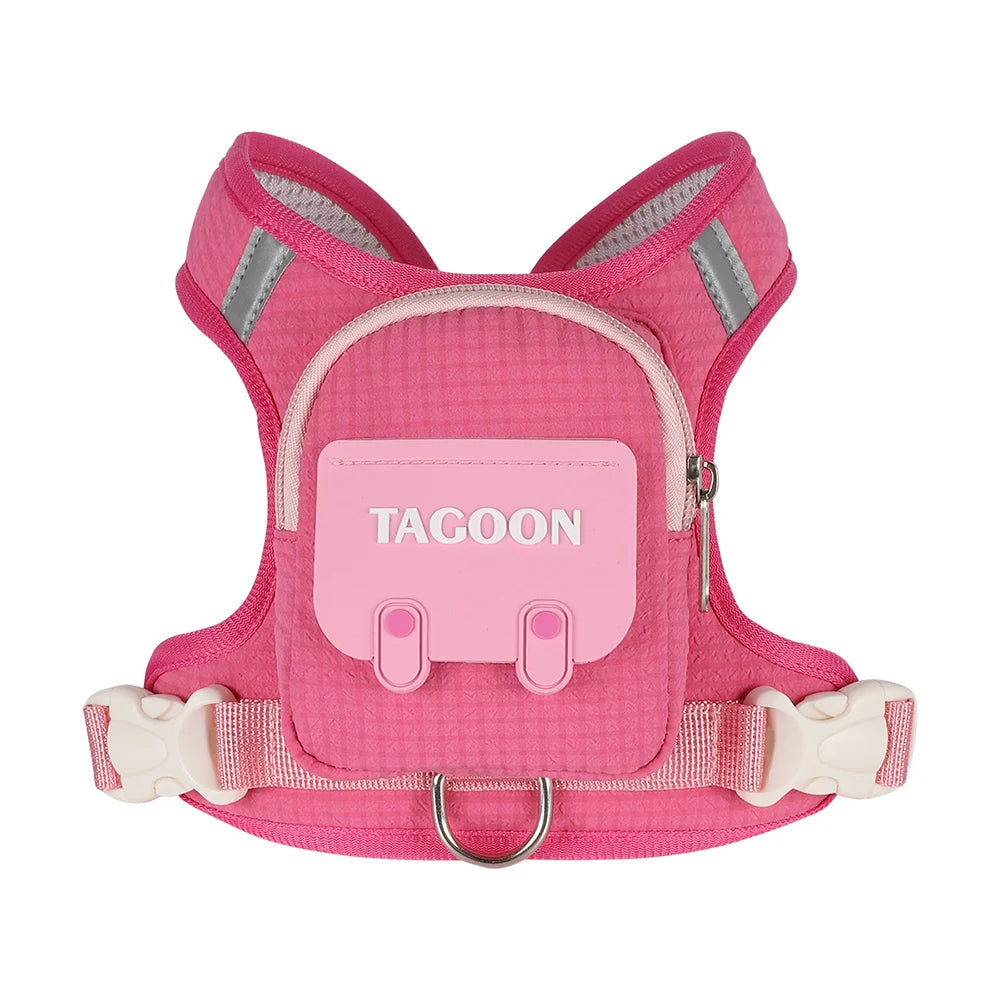 Harnais Réfléchissant avec Sac à Dos pour Chien et Chat – Gilet Ajustable avec Laisse