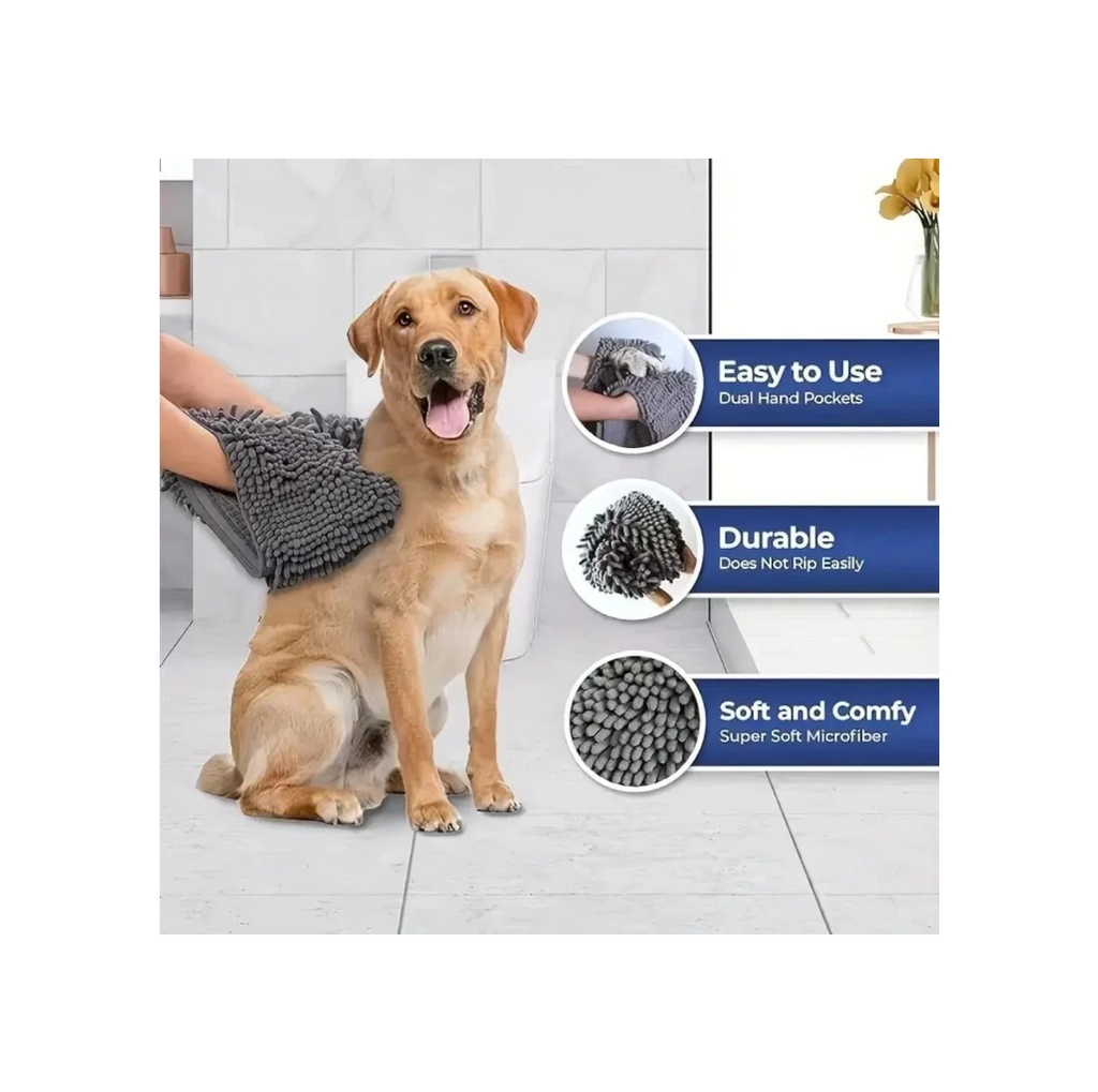 1Pcs Super Absorbent Pet Bath Towel Quick-drying Cat Towels Convenient Soft Bath Robe Dry Pet Cleaning Washcloth Dog Accessories