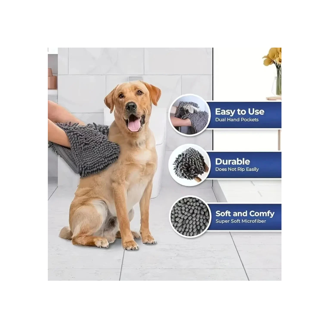 1Pcs Super Absorbent Pet Bath Towel Quick-drying Cat Towels Convenient Soft Bath Robe Dry Pet Cleaning Washcloth Dog Accessories