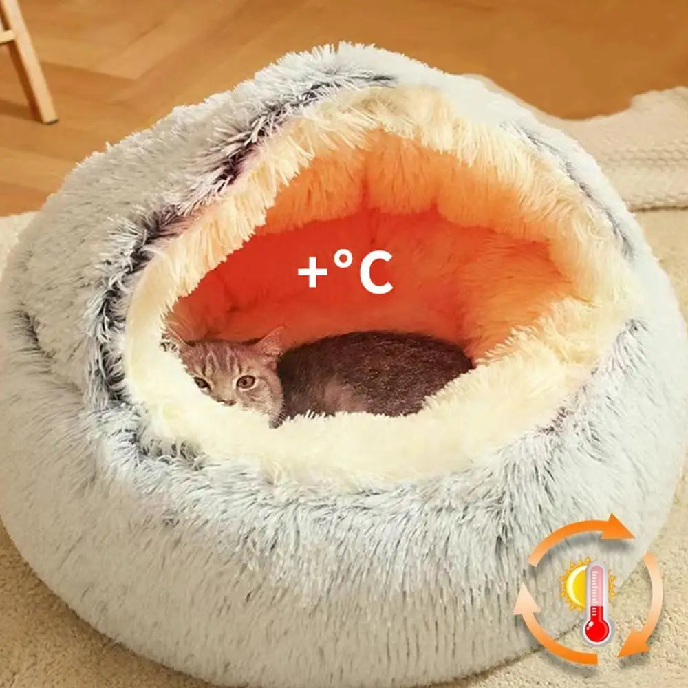 Panier Douillet Semi-Fermé pour Chat