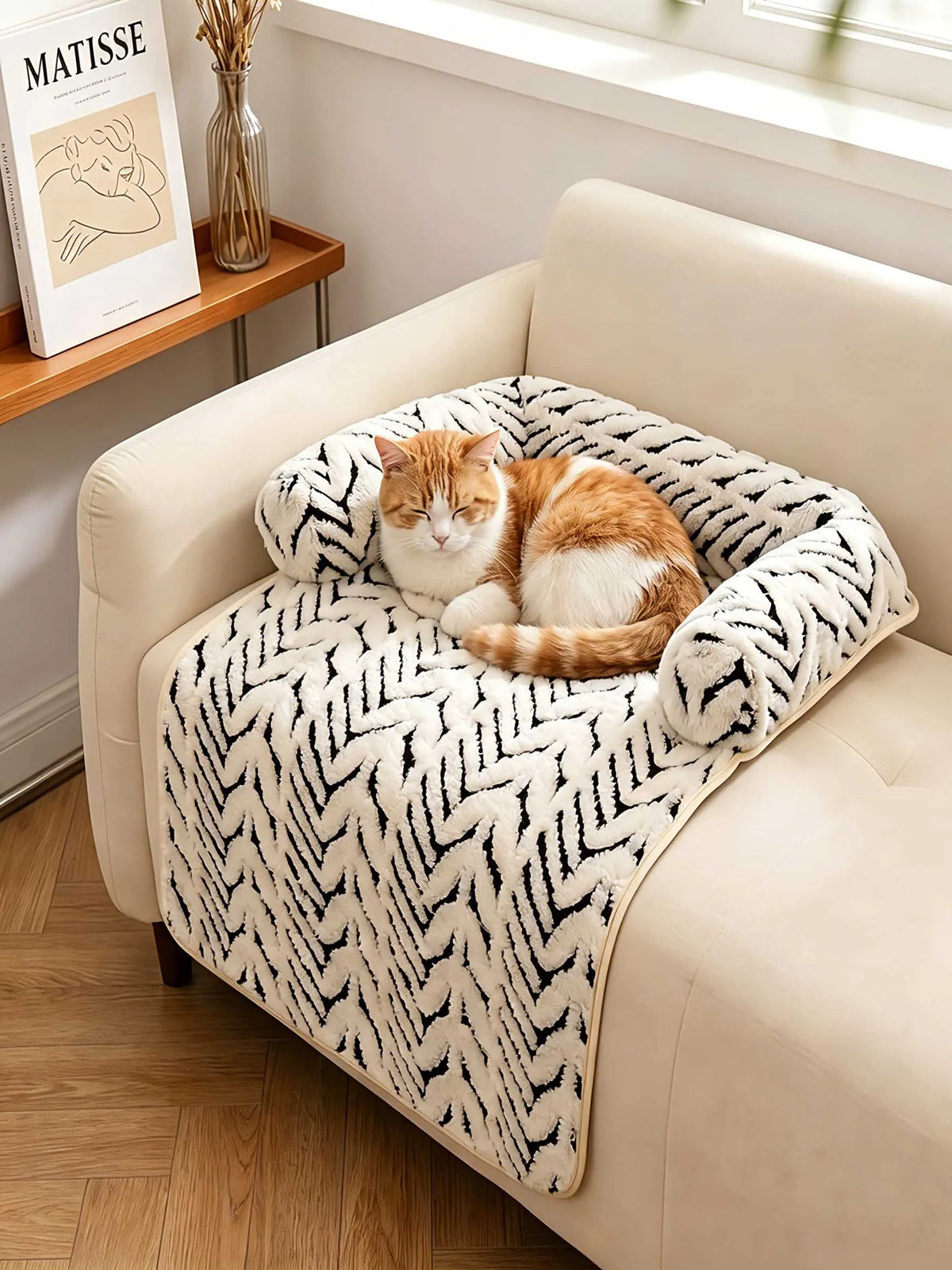 Tapis de canapé protecteur pour chien et chat avec rebords – Coussin moelleux et antidérapant