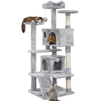 Arbre à chat 3 niveaux avec niche et fixation murale – Structure pour chat
