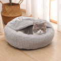 Panier pour chien et chat en coton à carreaux – Couchage respirant et confortable