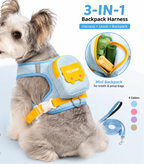 Harnais Réfléchissant avec Sac à Dos pour Chien et Chat – Gilet Ajustable avec Laisse
