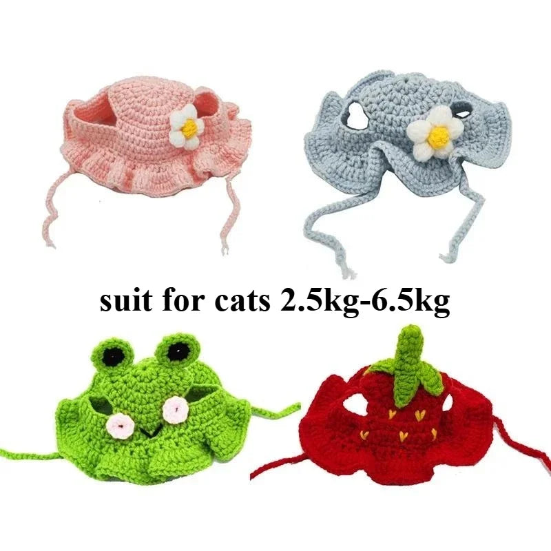 Bonnet floral pour chat et petit chien – Accessoire léger et confortable pour animaux