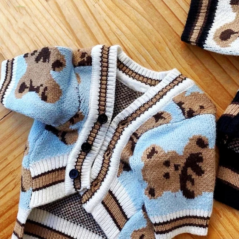 Cardigan Rayé en Coton pour Chien et Chat – Pull Élégant et Chaud pour Automne & Hiver