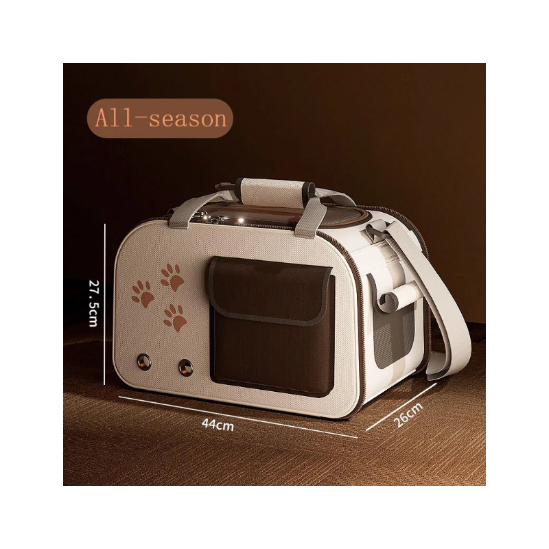 Foldable Portable Pet Carrier Bag for Small Dogs and Cats - Breathable Outdoor Shoulder Bag, Pet Supplies