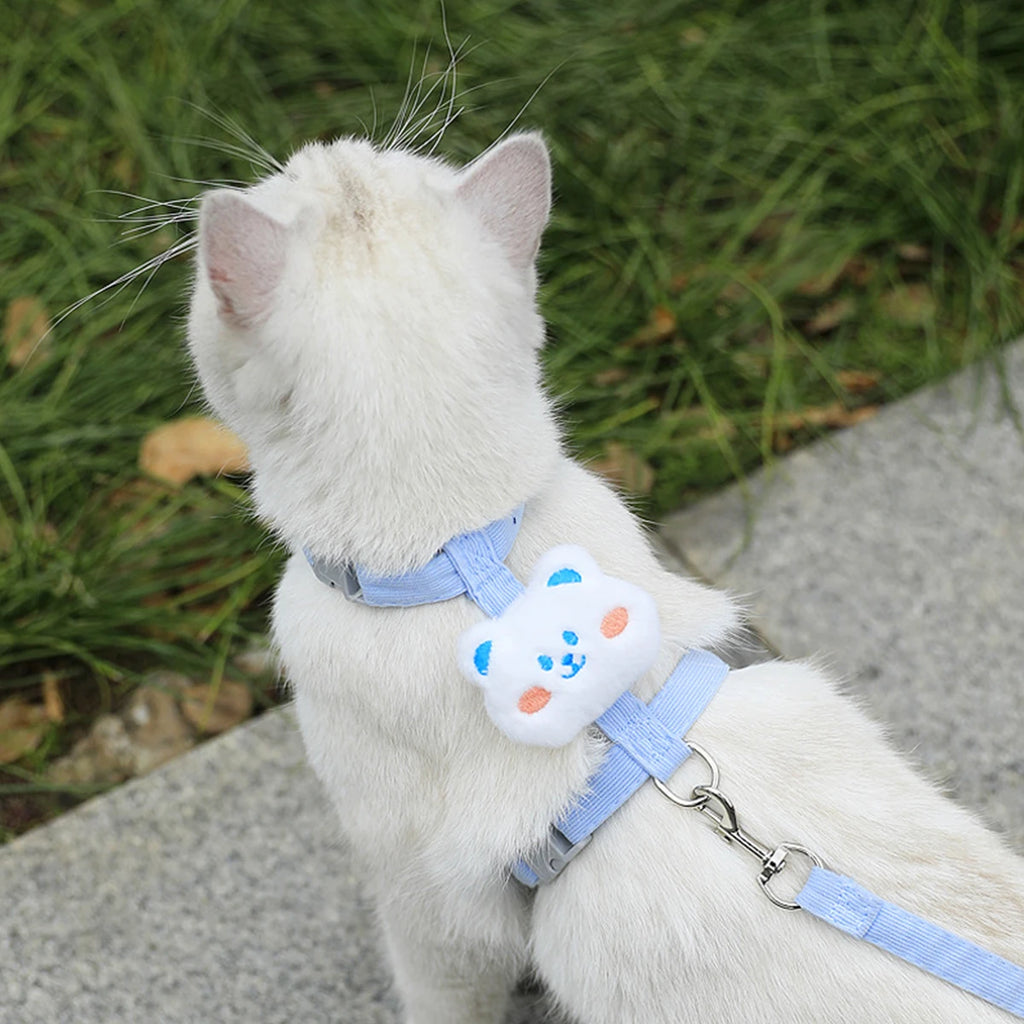 Harnais pour chat avec laisse à motif – Ensemble réglable et confortable