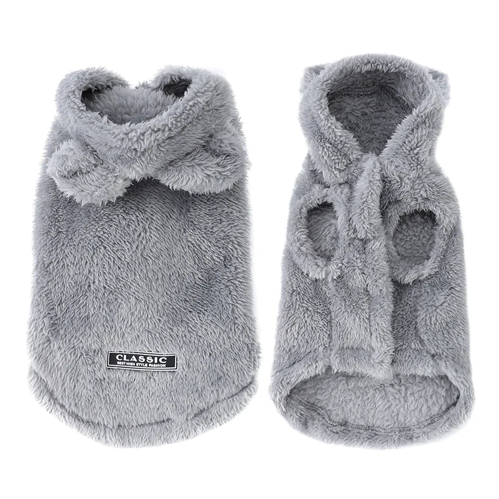 Manteau à capuche en polaire pour chat et petit chien – Vêtement chaud, doux et coupe-vent
