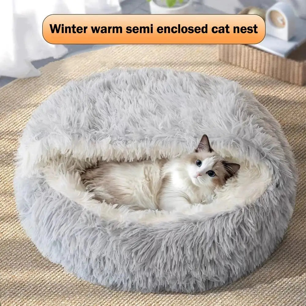 Panier Douillet Semi-Fermé pour Chat