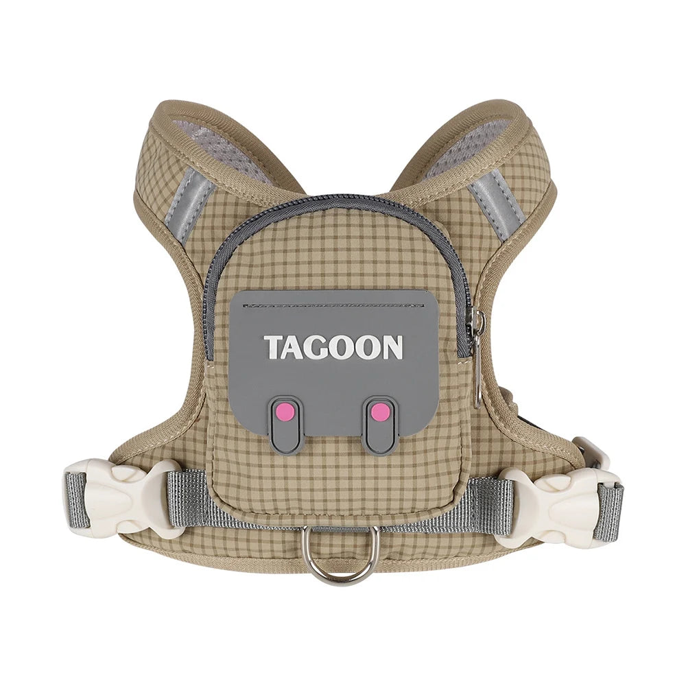 Harnais Réfléchissant avec Sac à Dos pour Chien et Chat – Gilet Ajustable avec Laisse