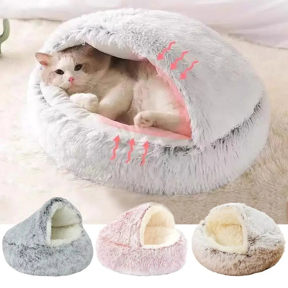 Panier Douillet Semi-Fermé pour Chat
