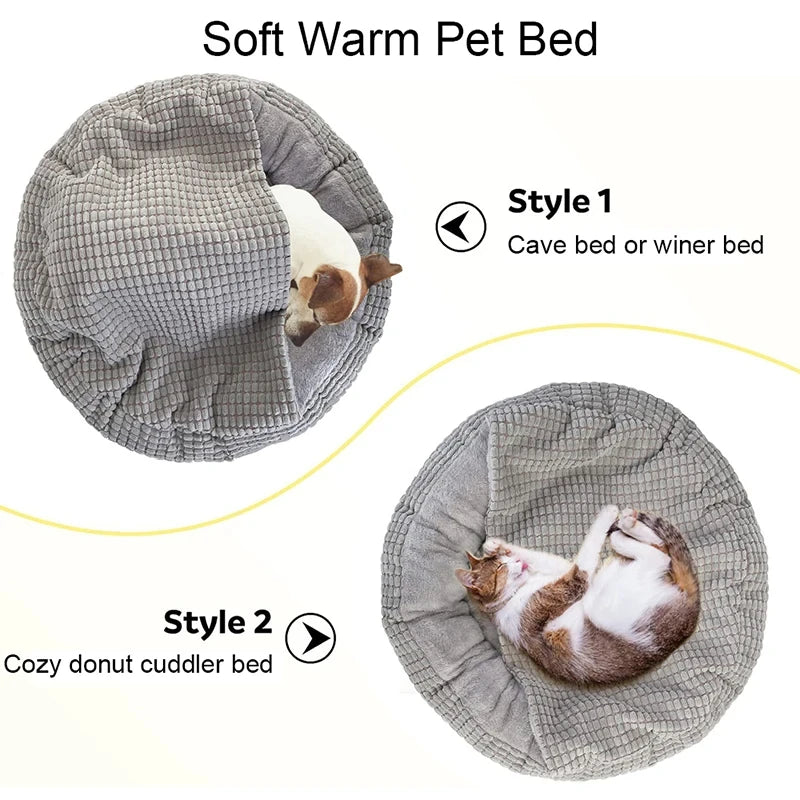 Panier pour chien et chat en coton à carreaux – Couchage respirant et confortable