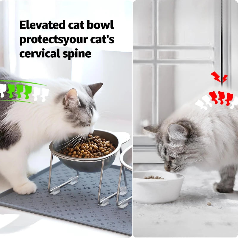Gamelle Surélevée en Acier Inoxydable pour Chat
