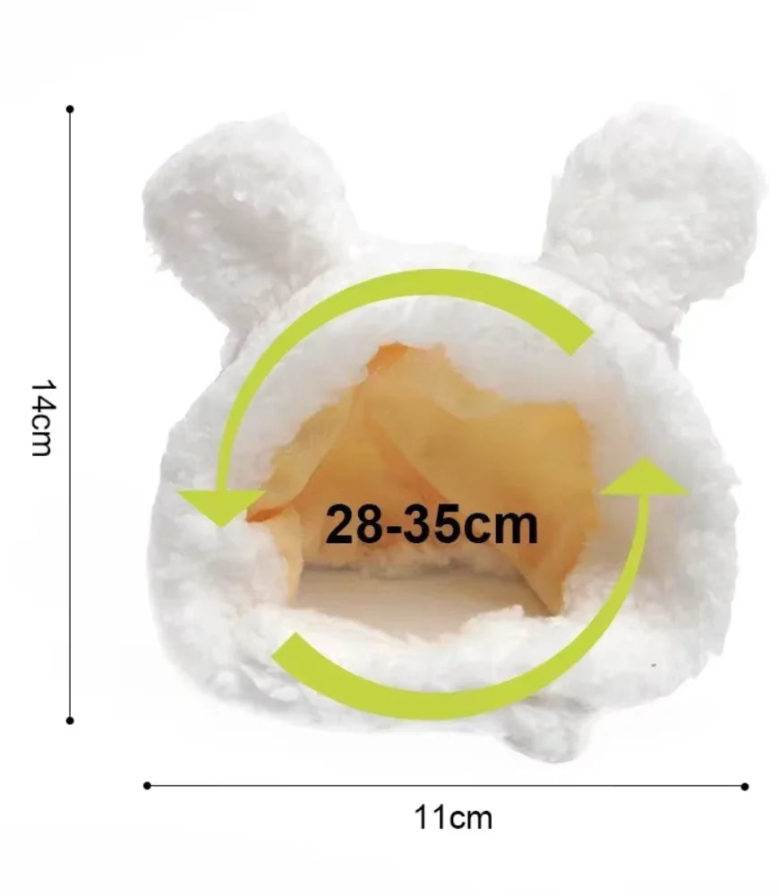 Chapeau en peluche pour chat et petit chien – Accessoire avec oreilles d’ours ou de lapin