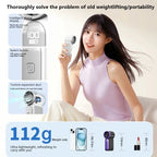Handheld Mini Fan 5 Speed Adjust Type C Rechargeable Portable Fan Desktop Fan Outdoor Use