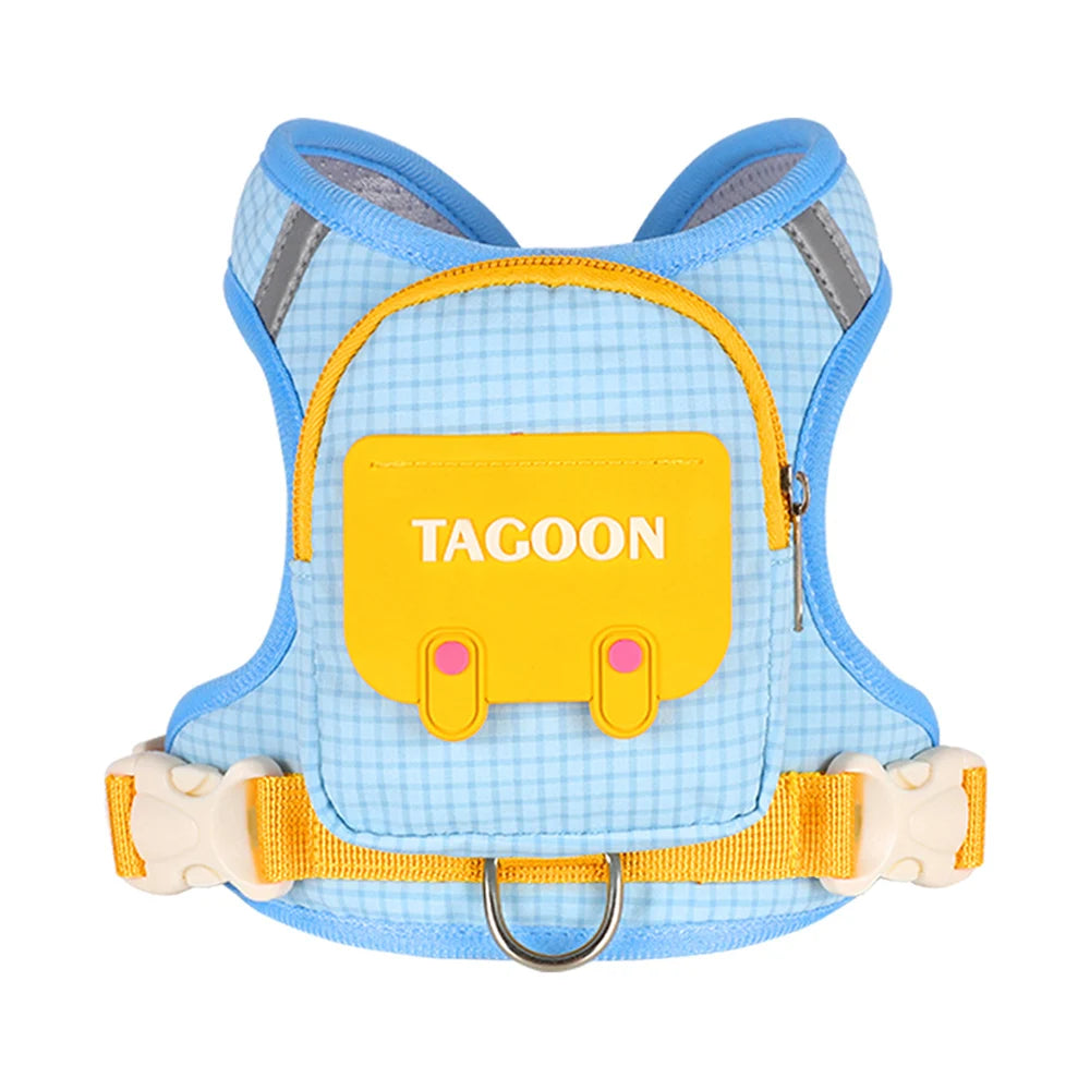 Harnais Réfléchissant avec Sac à Dos pour Chien et Chat – Gilet Ajustable avec Laisse