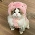 Chapeau en peluche pour chat et petit chien – Accessoire avec oreilles d’ours ou de lapin