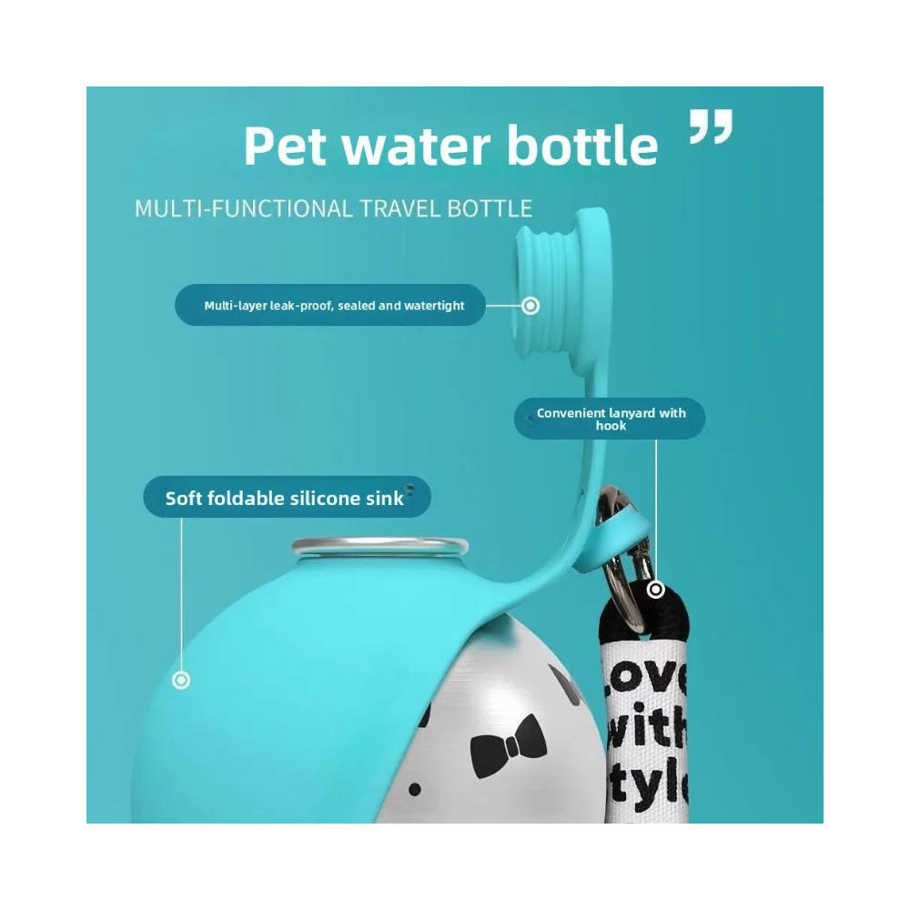 Gourde de Voyage 2-en-1 pour Chien et Chat — 285 ml