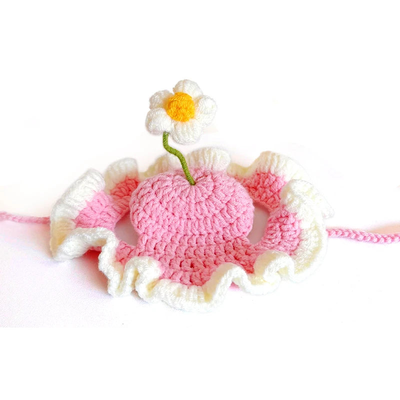Chapeau fleuri ajustable pour chat et petit chien – Accessoire léger pour photos et occasions spéciales
