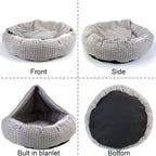 Panier pour chien et chat en coton à carreaux – Couchage respirant et confortable