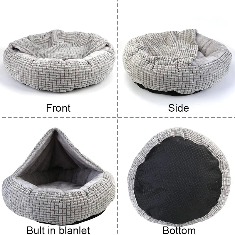 Panier pour chien et chat en coton à carreaux – Couchage respirant et confortable