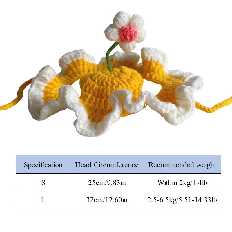Chapeau fleuri ajustable pour chat et petit chien – Accessoire léger pour photos et occasions spéciales