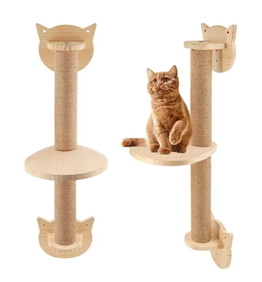 Étagères Murales pour Chat en Bois