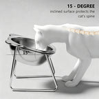 Gamelle Surélevée en Acier Inoxydable pour Chat