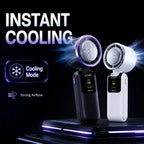 Ice Cooling Portable Neck Fan, 5-Speed Turbo Wind Foldable Hands Free Cooler, 4000mAh 9H Battery Travel Outdoor