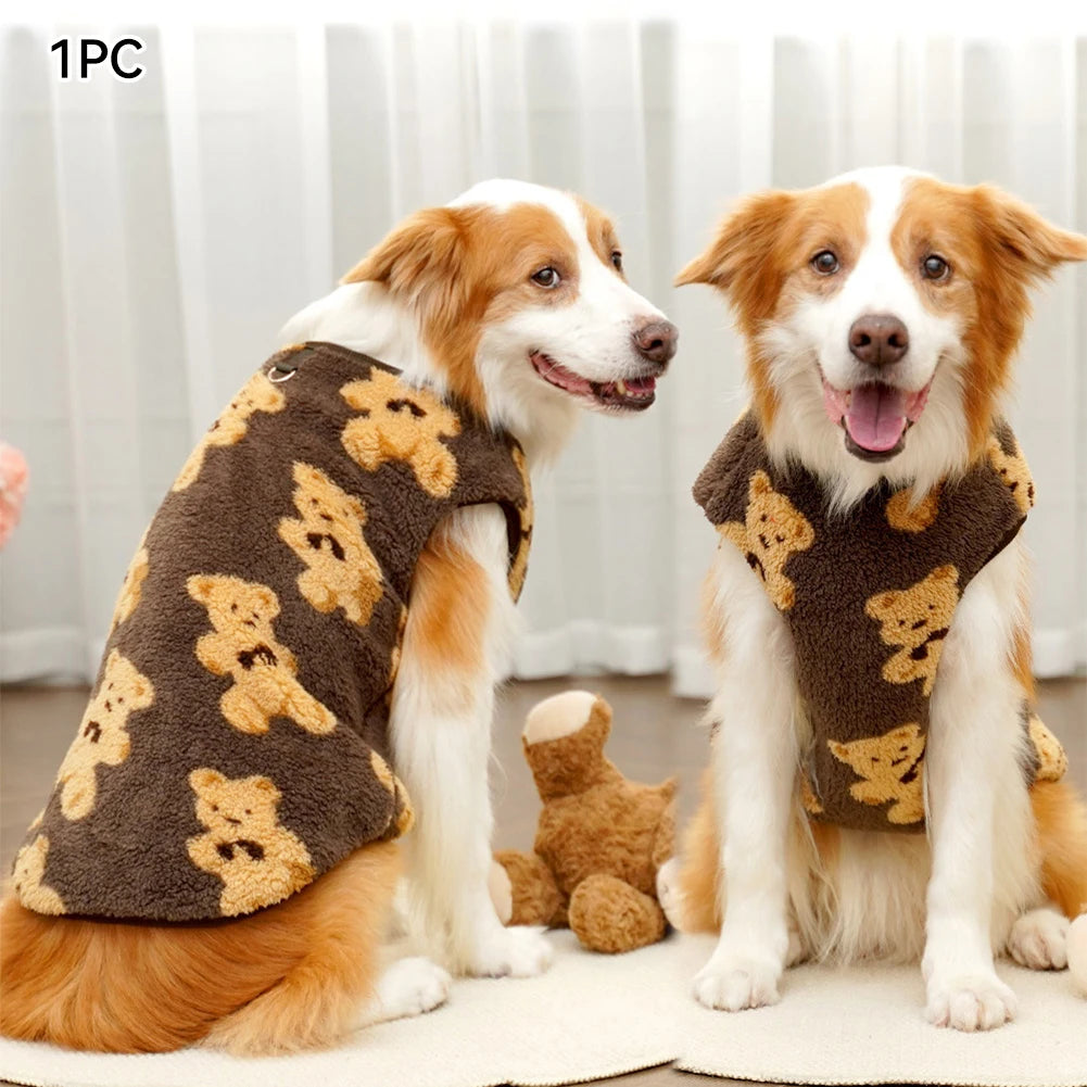 Manteau en Flanelle pour Chien et Chat – Vêtement Chaud pour l’Hiver, du Petit au Grand Gabarit