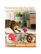 Balle interactive automatique pour chat – Jouet roulant rechargeable pour stimuler l'activité et l'instinct de chasse