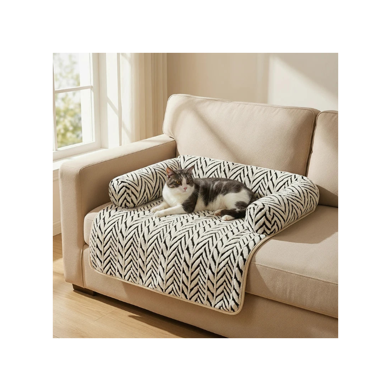 Tapis de canapé protecteur pour chien et chat avec rebords – Coussin moelleux et antidérapant