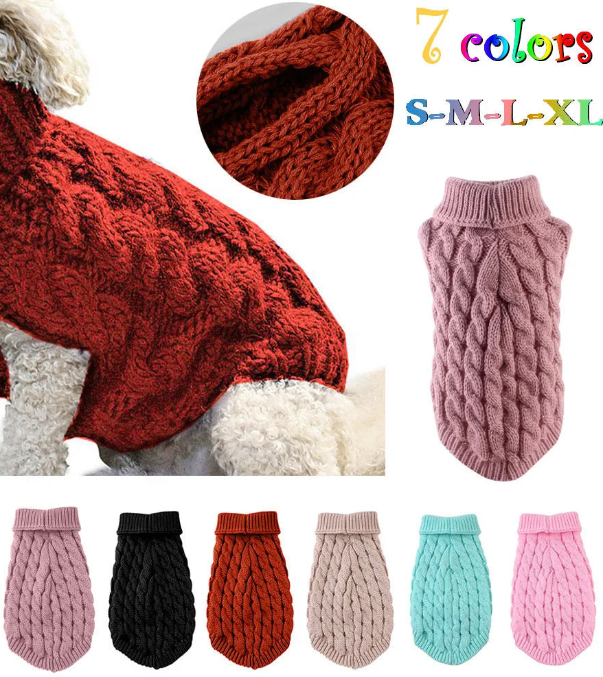 Pull chaud tricoté pour petit chien – Vêtement confortable pour l’automne et l’hiver