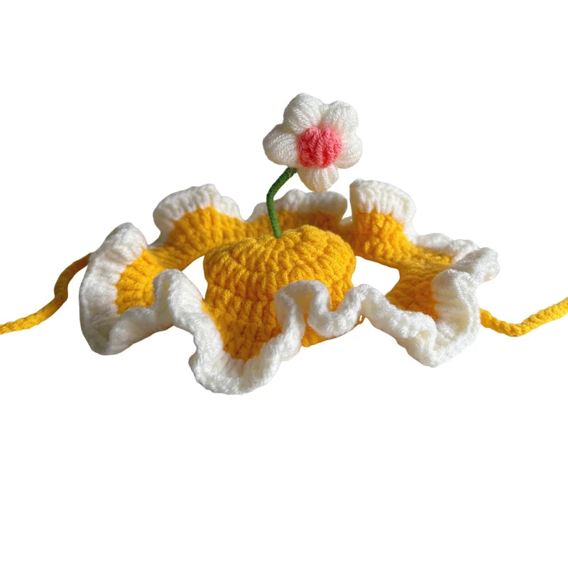 Chapeau fleuri ajustable pour chat et petit chien – Accessoire léger pour photos et occasions spéciales