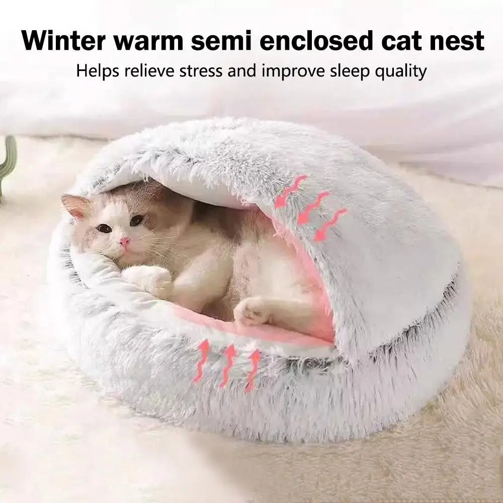 Panier Douillet Semi-Fermé pour Chat
