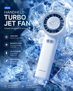 Portable Turbo Cooling Fan with Ice Cooling Plate | Rechargeable Mini Fan | 3 Speed Personal Air Cooler
